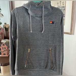 Aviator Nation Ninja Pullover Hoodie - Size Large - Heather Grey